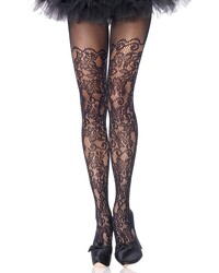 Leg Avenue Spitzenstrumpfhose mit Barock-Muster